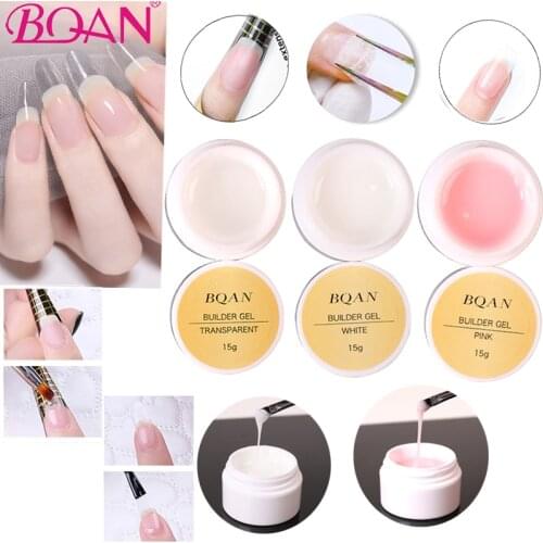 BQAN 15ml Builder Nail Extend Gel French Nail Art DIY Venalisa Nail Gel Clear Natural Fibreglass Prolong Form Manicure Tools