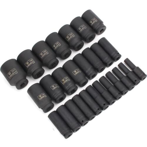 1/2" Inch Drive Deep Impact Sockets Metric Air Pneumatic Socket Wrench Head 10-41mm Standard Durable Car Auto Truck Repair Tools