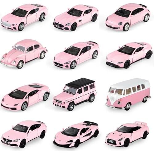 Girls Toys Gifts For Girlfriend RMZ city Pink Series Diecasts Toy Vehicles Simulation Exquisite Model T1 Bus G63 1:36 Alloy Car