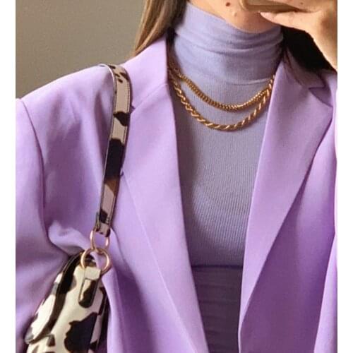JJFOUCS 2021 High Quality Gold Silver Color Rope Chain Necklace For Women Fashion Unisex Metal Twisted Rope Chain Jewelry Gift