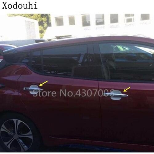 Car Cover Detector Trim ABS Chrome External Outside Door Bowl Frame 4pcs For Nissan Leaf 2017 2018 2019 2020
