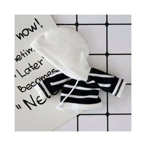 Ob11 doll size GSC and BJD 1/12 1/8 doll size fashion stripe new hoodie versatile yellow wine red black and other colors