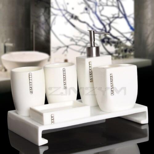 European Style Bathroom toiletries kit creativetoilet lotion bottle,toothbrush holder,mouthwash cup,soap box five-piece set