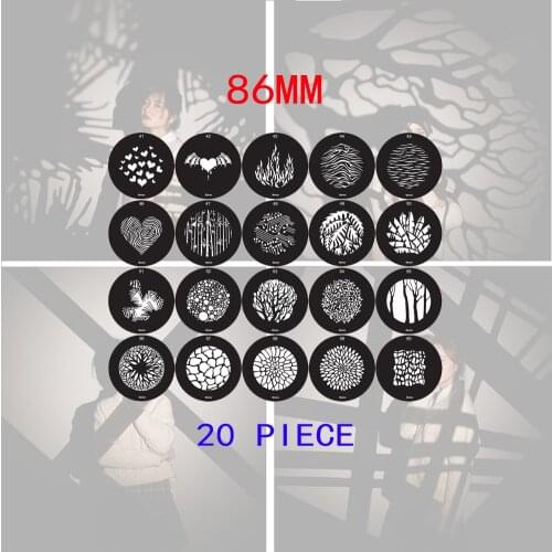 20 PCS 86mm full set of patterned flash inserts for general use Stainless steel metal light effect film graphic film