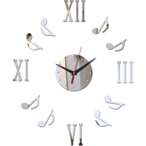 New sale Hot diy mirror wall clock Modern watch clocks note needle Living 3d fashionable household decoration