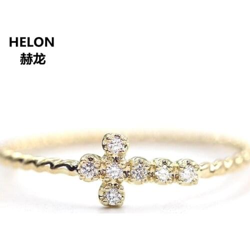 0.06ct SI/HH Natural Diamonds Engagement Wedding Ring Solid 14k Yellow Gold Women Anniversary Band Fine Jewelry