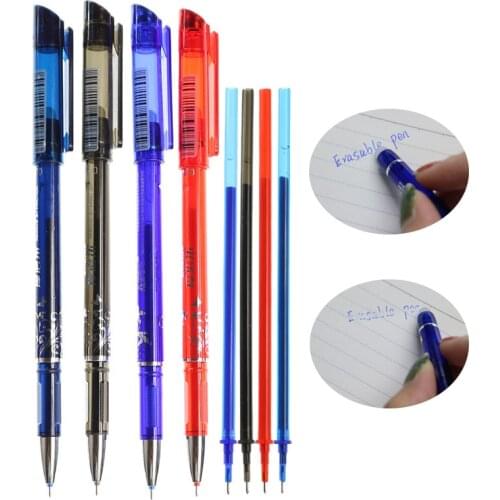 Rewritable Refills 20 Sets / Set Of Office Gel Pens 0.5mm Erasable Magic Blue Pen / Black Ink Learning Stationery Writing Tools
