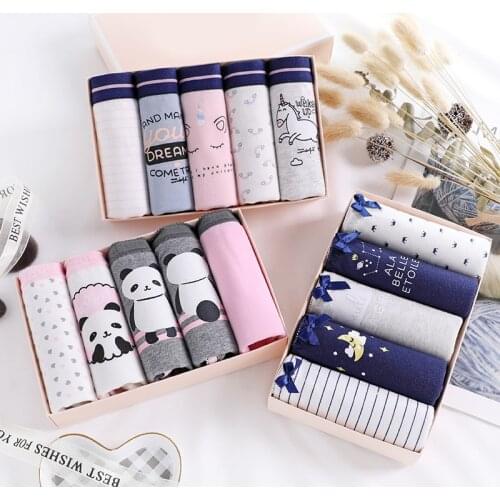 5pcs/lot Sexy Panties Cotton Underwear Women Panties Giant Panda ropa interior femenina Seamless Breathable Women Sexy Lingeries