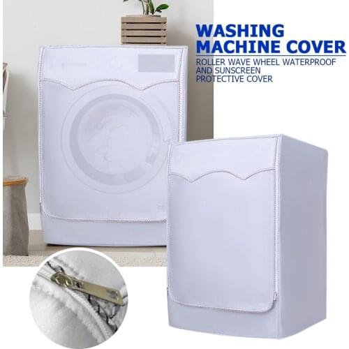 Washing Machine Waterproof Cover Roller Washer Sunscreen Dryer Polyester Silver Dustproof Washing Machine Cover Anti Dust Case