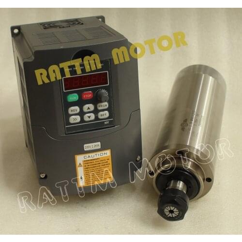 2.2KW water cooled spindle ER20 & 2.2KW 220V inverter for Engraving machine and milling machine