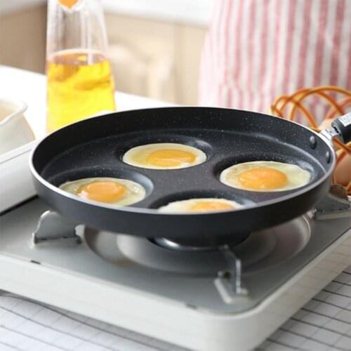 Four-Hole Omelet Pan for Eggs Ham Pancake Maker Frying Pans Creative No Oil-Smoke Non-Stick Breakfast Grill Pan Cooking Pot