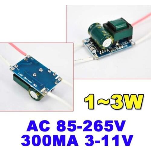 Kebidu 10pcs AC 85-265V 3x1W LED Bulb Tube Drive Power 3W LED Light Lamp Power Supply Transformer Output 300 mA & DC 3-11V[10PC