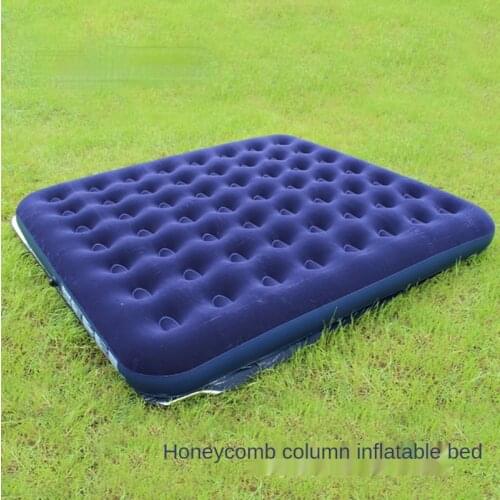 Dark Blue Flocking, Comfortable, Breathable, Explosion-Proof and Moisture-Proof Double Outdoor Honeycomb Inflatable Mattress