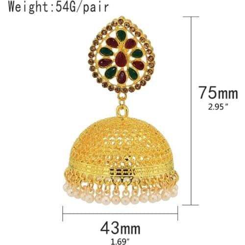 Bollywood Traditional Wedding Enamel Jhumki Jhumka Earrings Beaded Tassel Indian Ethnic Drop Earrings Fashion Jewelry