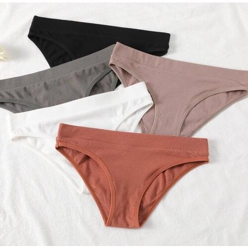 Cotton Women Briefs Panties Sexy G String High Elasticity Thong Seamless Underwear Soft Female Panty Intimates Lingerie S-XL