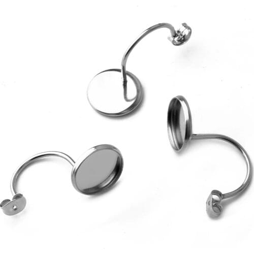 10pcs 2019 Stainless Steel Earrings Accessories U-shaped Ear Hooks Fit 10mm 12mm Jewelry Making Connector Wholesale