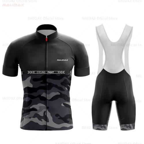 Cycling Jersey 2021 Team Raudax Camuflaje Cycling Clothing 19D Bike Bib Shorts MEN Bike Jersey Set Ropa Ciclismo