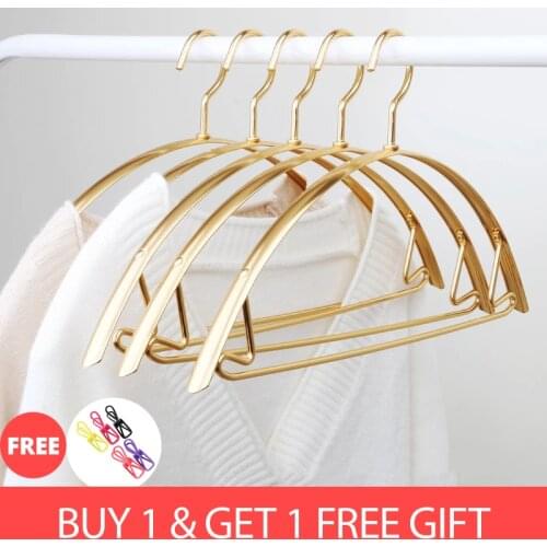 Clothes Hanger 5pcs/set Anti Slip Seamless Aluminum Alloy Clothing Drying Rack Wardrobe Storage Hanging Rack Coat Pants Hangers