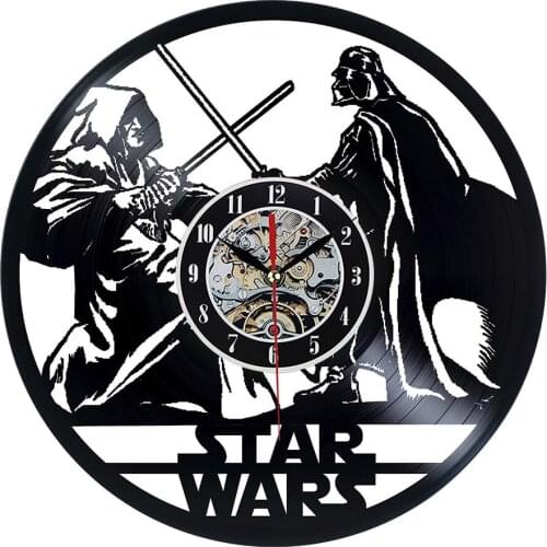 Vintage Vinyl Record Wall Clock Modern Design 3D Stickers Movie Theme Clocks Hanging Wall Clock Watch Home Decor