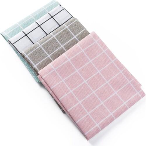 Waterproof and Oil-proof Tablecloth with Simple Checkered Pattern 137*90cm PVC Wash-free Home Furnishing for Stand Table J2Y