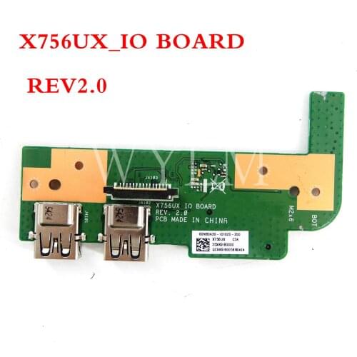 X756UX X756UJ IO BOARD REV2.0 For X756U X756UX X756UA X756UB X756UV X756UXK USB IO Board Test OK Free shipping