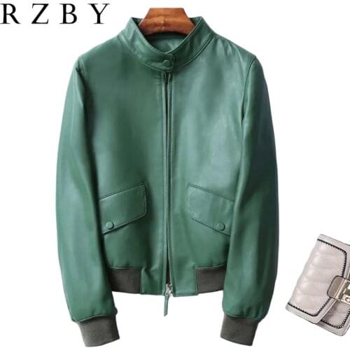 100% Real Sheepskin Jaqueta De Couro Feminina 2021 Autumn New Genuine Leather Jacket Fashion Loose куртка кожаная жеская RZBY603