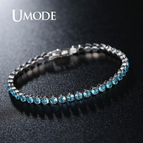 UMODE Green Cubic Zirconia Tennis Bracelets for Women Korea Girls Fashion Wedding Jewelry Accessories Gift Luxury Brand UB0175E