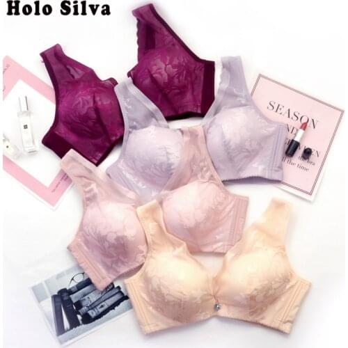 Full Coverage Large Size 90D 95D 100CD Women Underwear Deep V Push Up No Rims Women Bras Sexy Lace Vest Style Wireless Brassiere