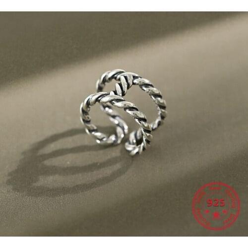 Real 925 Sterling Silver Ring 2020 New Fashion Personality Double-layer Ywist Open For Women Ring Adjustable Jewelry Gifts