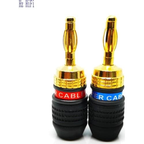 2/12PCS 24K Copper gold-plated 4mm lantern Banana Plug Connector Banana Jack Head For Speaker amplifier
