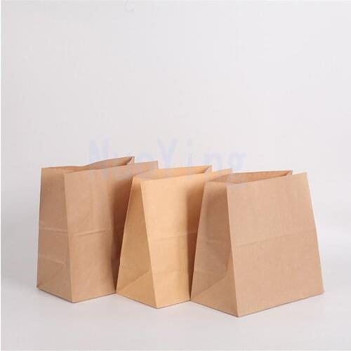 30/50/100pcs Gift Paper Bags with Handles Kraft Gift Packing Bags Festival Party Wedding bags for Packages