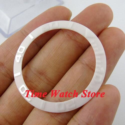 38mm Parnis high quality white ceramic bezel white marks for mens watches Be16