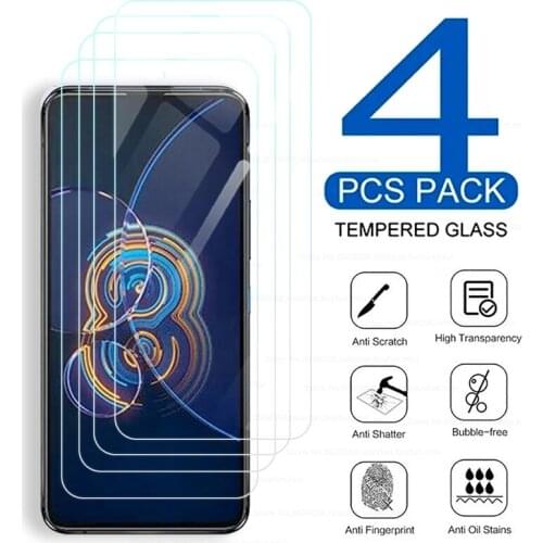 4pcs protective glass for asus zen fone 8flip zenfone 8 flip glass zenfone8 flip 2021 5g 6.67'' smartphone screen protector film