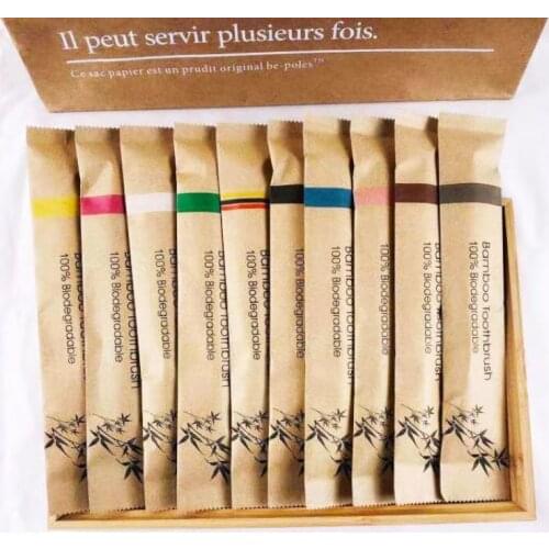 5/10Pcs Bamboo Toothbrush Soft Bristle Eco Friendly Biodegradable Resuable Wooden Tooth Brush Oral Care for Home Travel Hotel