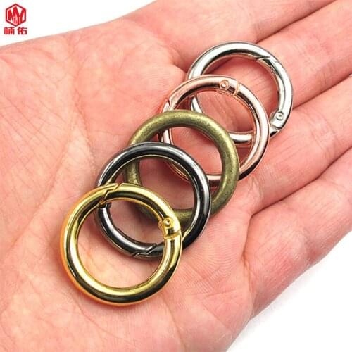 5PCS Spring Buckle Metal Open Loop Suitcase Outdoor Camping Backpack Accessories Keychain