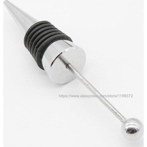 500pcs Fancy Gadget Add a bead Jewelry Rhinestone Lampwork Decorative Beaded Wine Bottle Stopper Zinc Alloy Silver Beadable