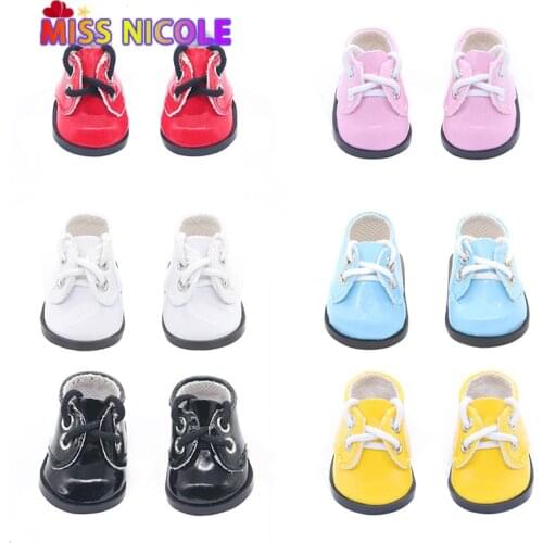 14'' Fashion 1/4 5.5 cm 6 Color Cute Pu Leather Mini Reborn DIY Doll Shoes For 1/6 EXO Russian Handmade Toys Doll Shoes Gift