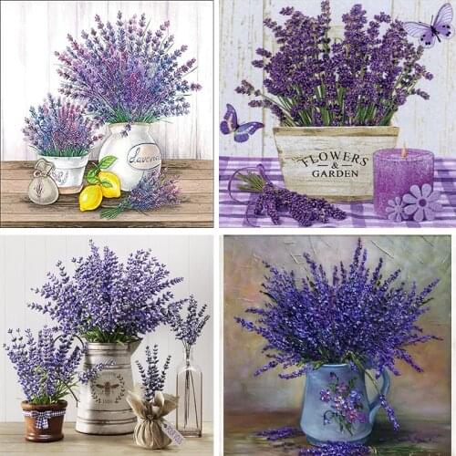 DIY 5D Diamond Painting Lavender Flower Scenery Mosaic Embroidery Cross Stitch Full Square/Round Drill Home Decor Picture