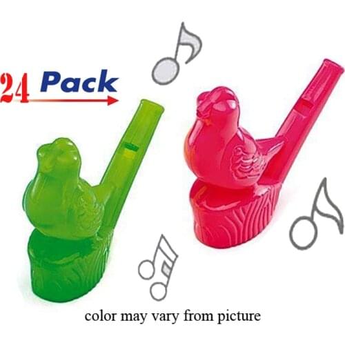 Free ship cheap 24pc warbling water bird whistles whistle kids party toys games bag pinata stock fillers school prizes rewards