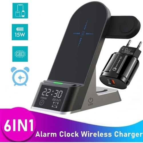 Tongdaytech 15W Wireless Charger For Iphone XS XR 11 Pro Max Apple Watch 5 4 3 2 1 Fast Charger For Samsung S10 S9 S8 Plus Watch