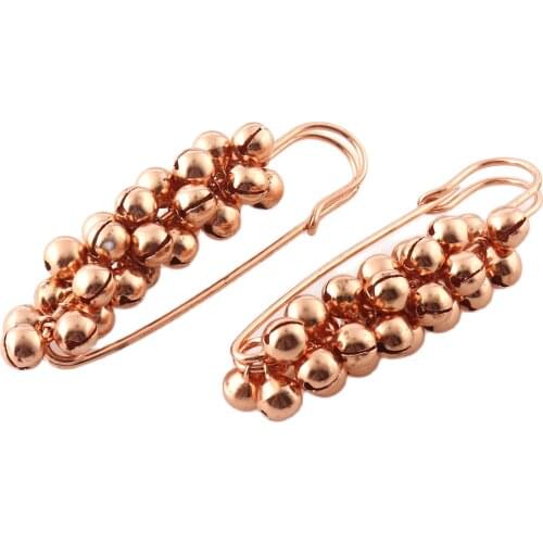 Jumbo Safety Pins Rose gold 72mm Large Safety Pins With Small Bells Metal Bells Make Clear Sounds