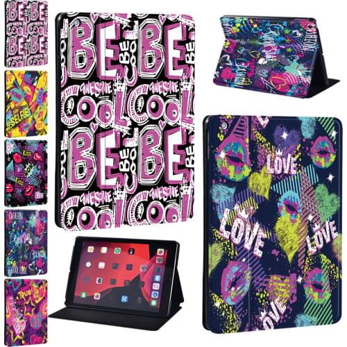 PU Leather Tablet Case for Apple IPad 5/6/7/8th /Mini 1/2/3/4/5 /IPad 2/3/4 Graffiti Art Print Pattern series Protective Cover