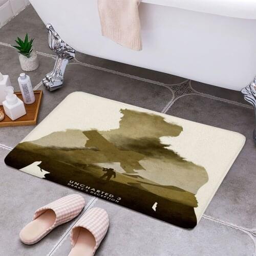 Poster design for the video game Uncharted 3. 3D Print Doormats Rectangle Non-Slip DoorMat Bedroom Kitchen Print Door rugs