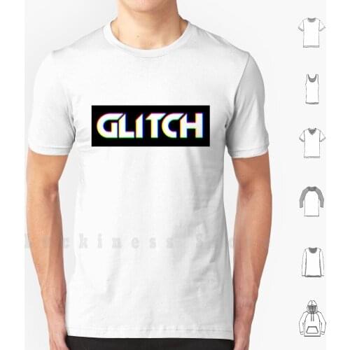 Glitch T Shirt Big Size 100% Cotton Glitch Mob Mov Hip Hop Glitch Hop Rap Music Rave Electro House Party Dance Beat Retro