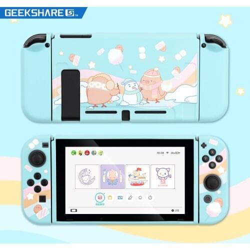 Geekshare Nintendo Switch Case Kawaii Chick Cartoon Snowman Soft TPU Full Cover Back Girp Shell For Nintendo Switch Accessories