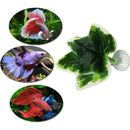 Artificial Plant Leaf Fish Tank Decor Silicone Simulation Betta Hammock Fish Rest Bed Tropical Aquariums Ornament Accessories
