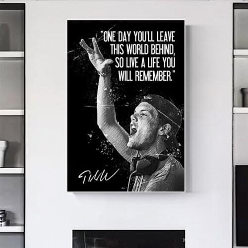 Rock Electronic Music Star Avicii High Definition Printing Pictures For Living Room Black And White Painting Room Home Decor