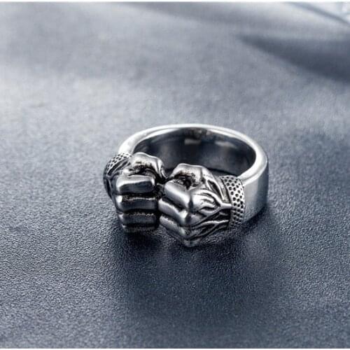 New Arrival Mens Ring Stainless Steel Ring Fashion Fist Mens Sports Gifts Luxury Jewelry for Men Wholesale TRENDY