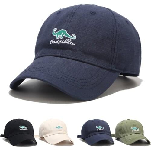 Korean Male Spring/Summer Hat Student Adjustable Sports Baseball Cap Female Cartoon Dinosaur Embroidery Casual All-match Sunhat