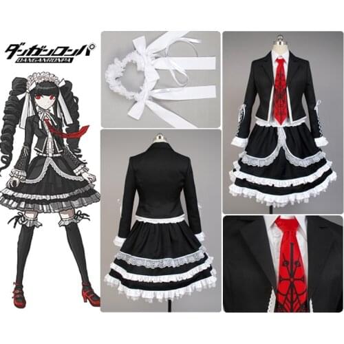 Dangan-Ronpa Danganronpa Celestia Ludenberg Cosplay Costume Dress Uniform Girls Top Shirt Skirt Anime Halloween Cosplay Costumes